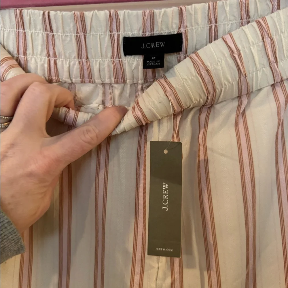J. Crew Pull-on cotton-blend pant in stripe NWT - Picture 2 of 5